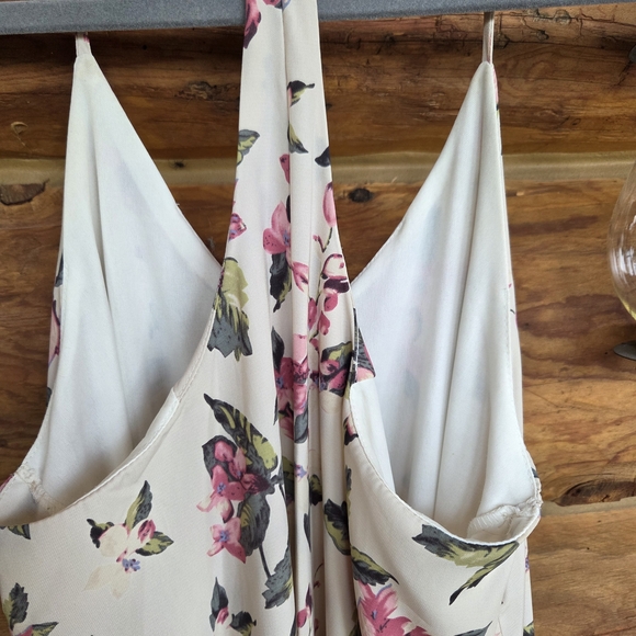 Paper Crane Floral Mini Dress - Pink and Green Valentine's Day Sweetheart Lined - Picture 4 of 5